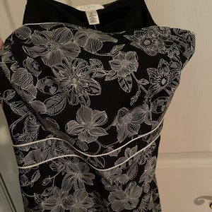 Strapless black with white flowers etched. AnnTaylor Loft Size 6